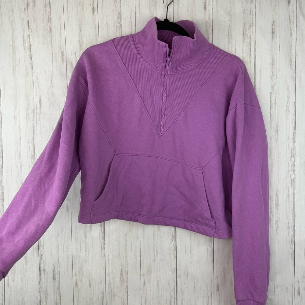 Outdoor Voices Lavender Quarter-Zip Sweatshirt